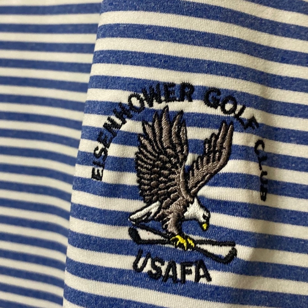 Vineyard Vines Performance Polo XL Blue White Striped Short Sleeve Golf Shirt - Picture 6 of 6
